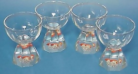 Art Deco Moser Enameled Cocktail Glasses