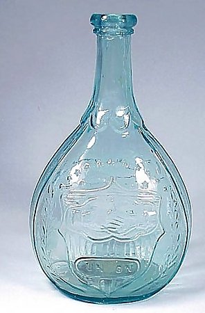 American Aqua Glass &quot;Union&quot; Calabash Bottle