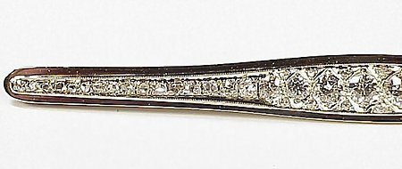 Edwardian 18K White Gold &amp; Diamond Brooch