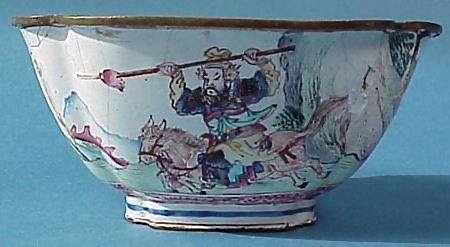 Chinese Painted Enamel Over Copper Bowl