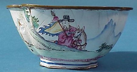 Chinese Painted Enamel Over Copper Bowl