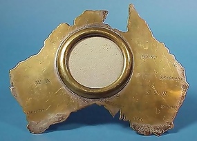 Victorian Brass Australian Map Picture Frame