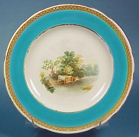 Pair Minton Handpainted Cabinet Plates, 1879
