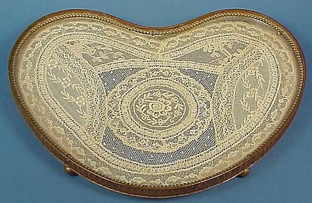 French Gilt Bronze &amp; Lace Dresser Tray