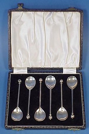 6 English Sterling Silver Coffee Spoons