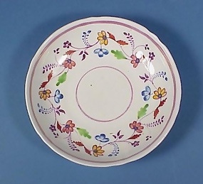 English Pink Luster Porcelain Saucer