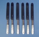 6 Sterling & Mother of Pearl Luncheon Knives
