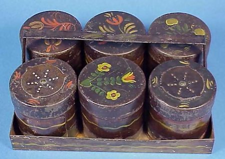 7-pc Tole Spice Canister Set