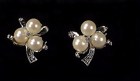 14K White Gold, Zircon Mikimoto-Quality Pearl Earrings