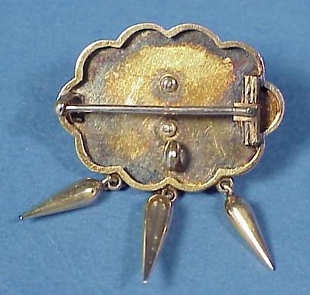 American Victorian 14K Gold &amp; Coral Brooch