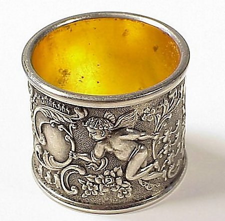 6 Victorian Silverplated Cherub Napkin Rings