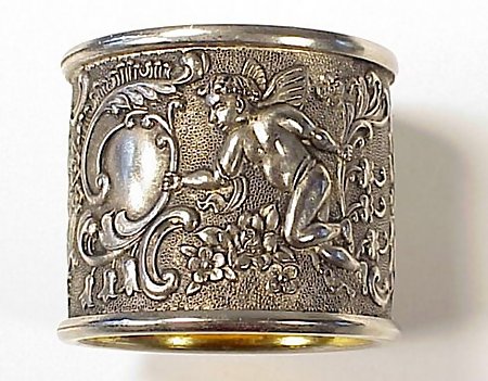 6 Victorian Silverplated Cherub Napkin Rings