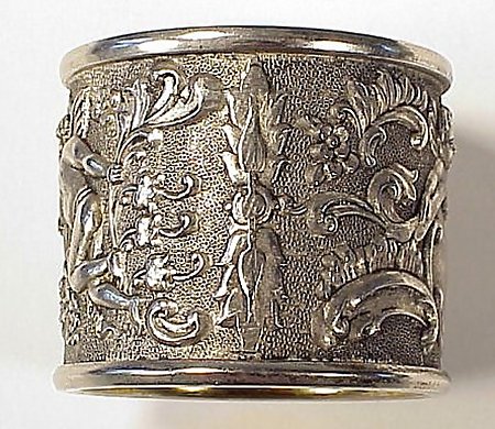 6 Victorian Silverplated Cherub Napkin Rings