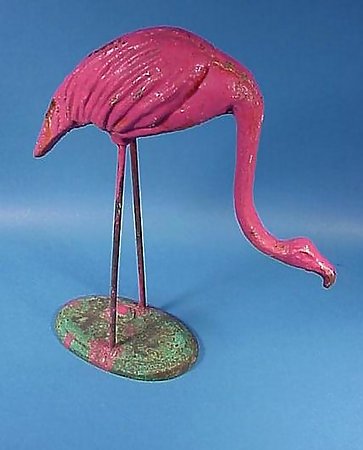 Pair Rare Victorian Cast Iron Flamingos
