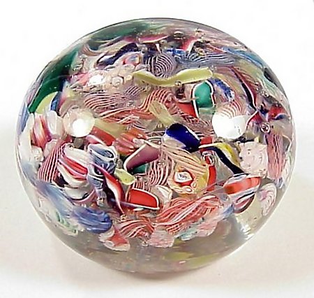 New England Glass Company Scrambled Glass Paperweight