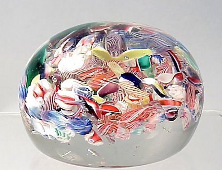New England Glass Company Scrambled Glass Paperweight