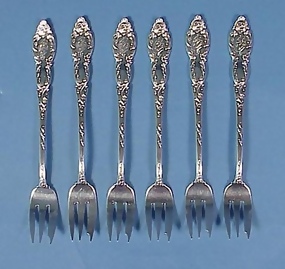 6 Victorian Sterling Silver Cocktail Forks