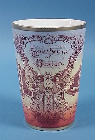 Bohemian Porcelain "Boston" Souvenir Glass