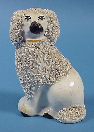 Staffordshire Pottery Poodle Dog Figure