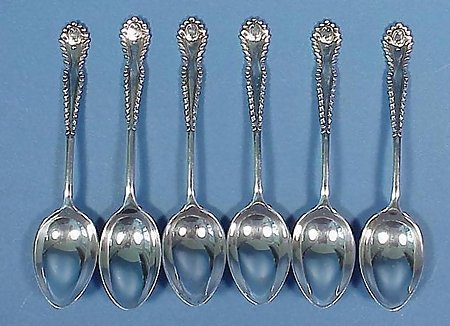 6 English Sterling Silver Coffee Spoons