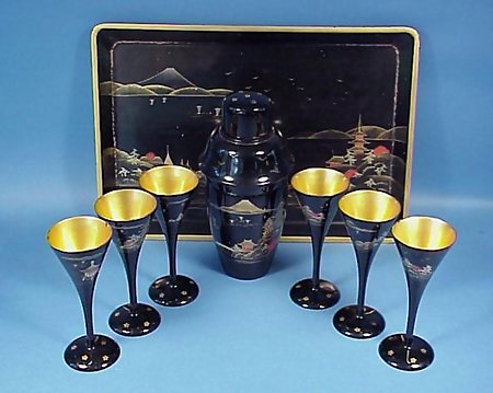 Japanese Lacquerware Cocktail Shaker Set