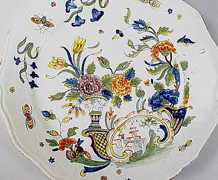 Early French Faience Floral Plate