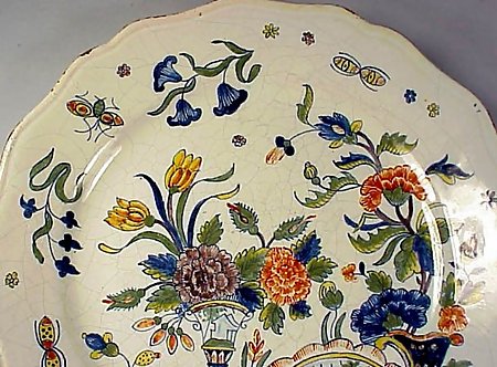 Early French Faience Floral Plate