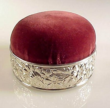 Victorian Gorham Repousse Sterling Silver Pin Cushion