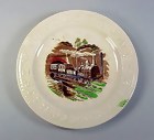 English Staffordshire Pottery Child's ABC Train Plate