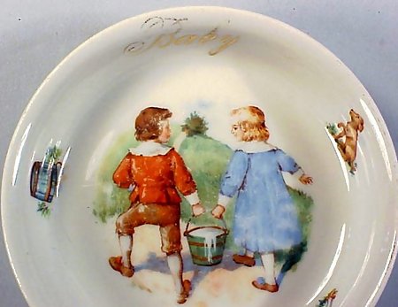 Victorian German Porcelain Baby's Nursery Rhyme Dish