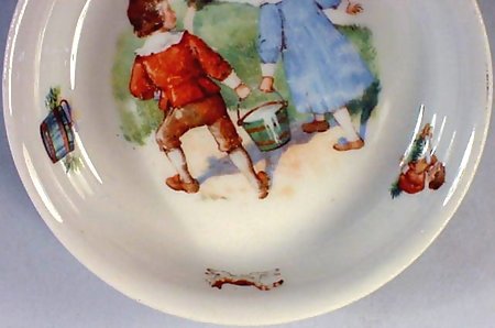 Victorian German Porcelain Baby's Nursery Rhyme Dish