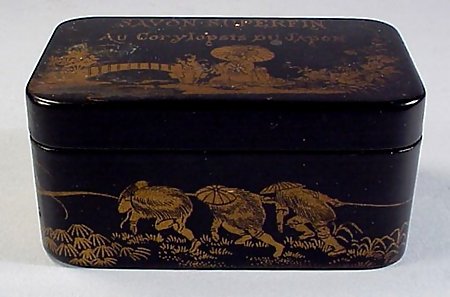 French Victorian Lacquered Papier-Mache Soap Box