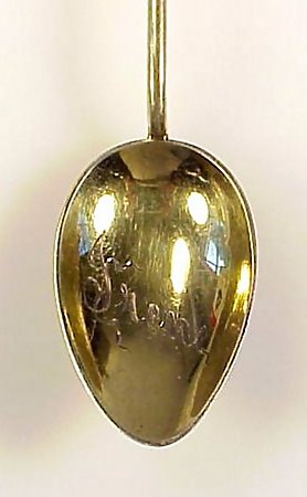 1916 English Sterling Silver Plique-a-jour Enamel Spoon