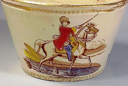 Staffordshire King William III Transfer Ware Waste Bowl