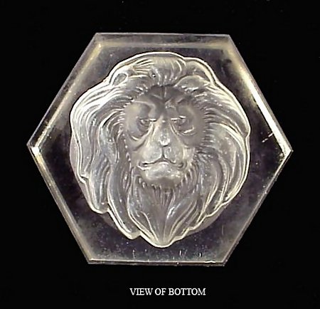 New England Glass Co. Intaglio Lion Glass Paperweight