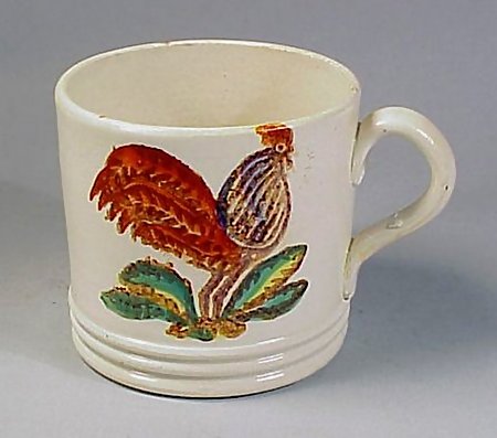 Early Pearlware Staffordshire Child's Rooster Cup