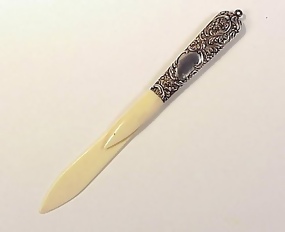 Victorian French Silver & Ivory Letter Opener  Bookmark