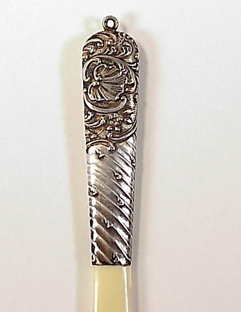 Victorian French Silver &amp; Ivory Letter Opener  Bookmark