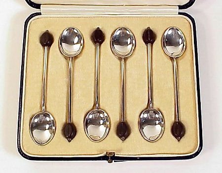 6 Asprey Sterling Silver Coffee or Demitasse Spoons