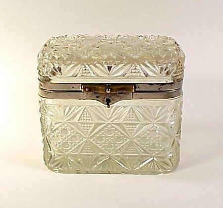 Imperial Russian Pressed Glass Tea Caddy