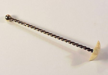 12 Art Deco Puiforcat Gilt Silver Ivory Swizzle Sticks