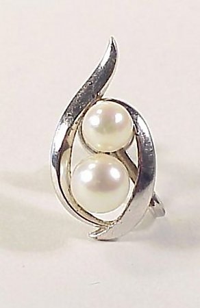 Mikimoto Sterling Silver &amp; Pearl Screwback Earrings