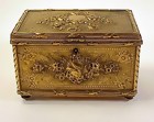 Victorian Louis XVI Style Brass Plated Jewelry Box