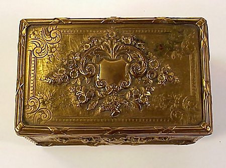 Victorian Louis XVI Style Brass Plated Jewelry Box