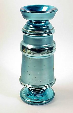 Victorian Peacock Blue Mercury Glass Vase