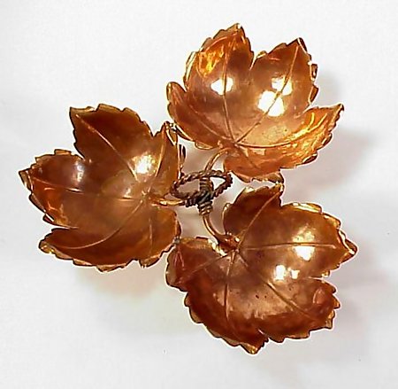Alfredo Sciarrotta Copper Triple Leaf Dish