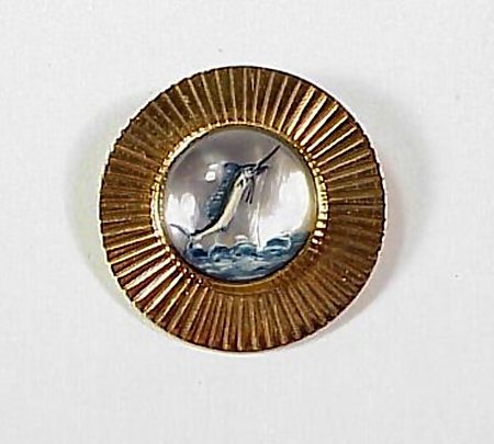 Art Deco 14K Gold Marlin Essex Crystal Brooch