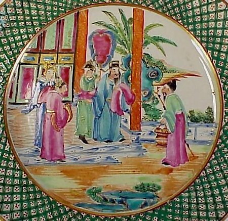 Chinese Export Porcelain Mandarin Deep Plate
