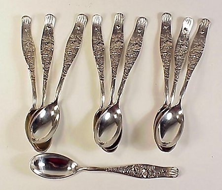 10 Tiffany & Co. Sterling Silver VINE Demitasse Spoons