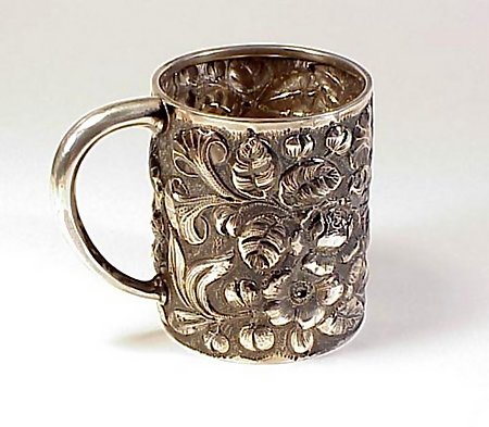 Whiting Sterling Silver Repousse Christening Cup
